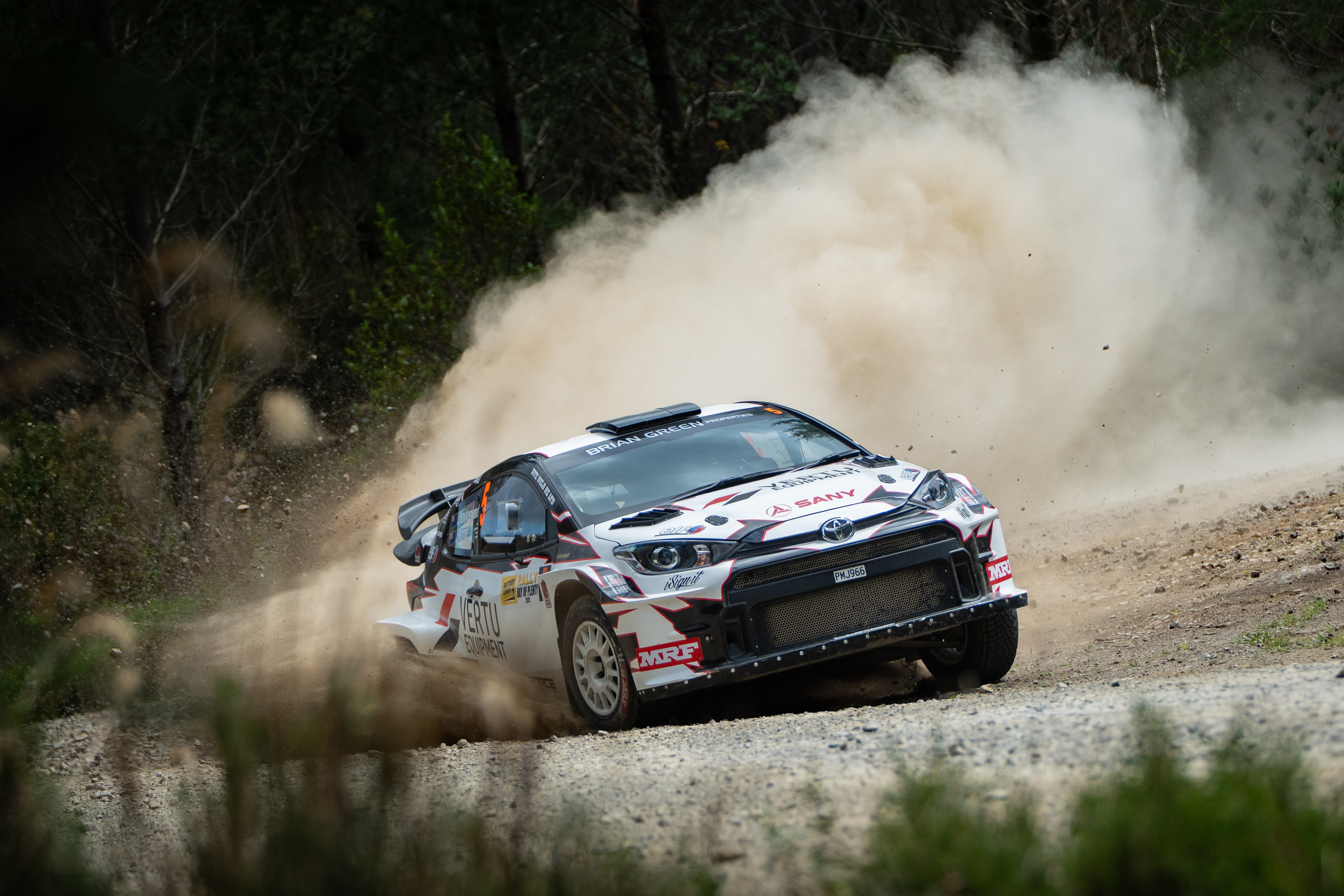 Rally car kicking up dust — Hutchison Creative motorsport photography